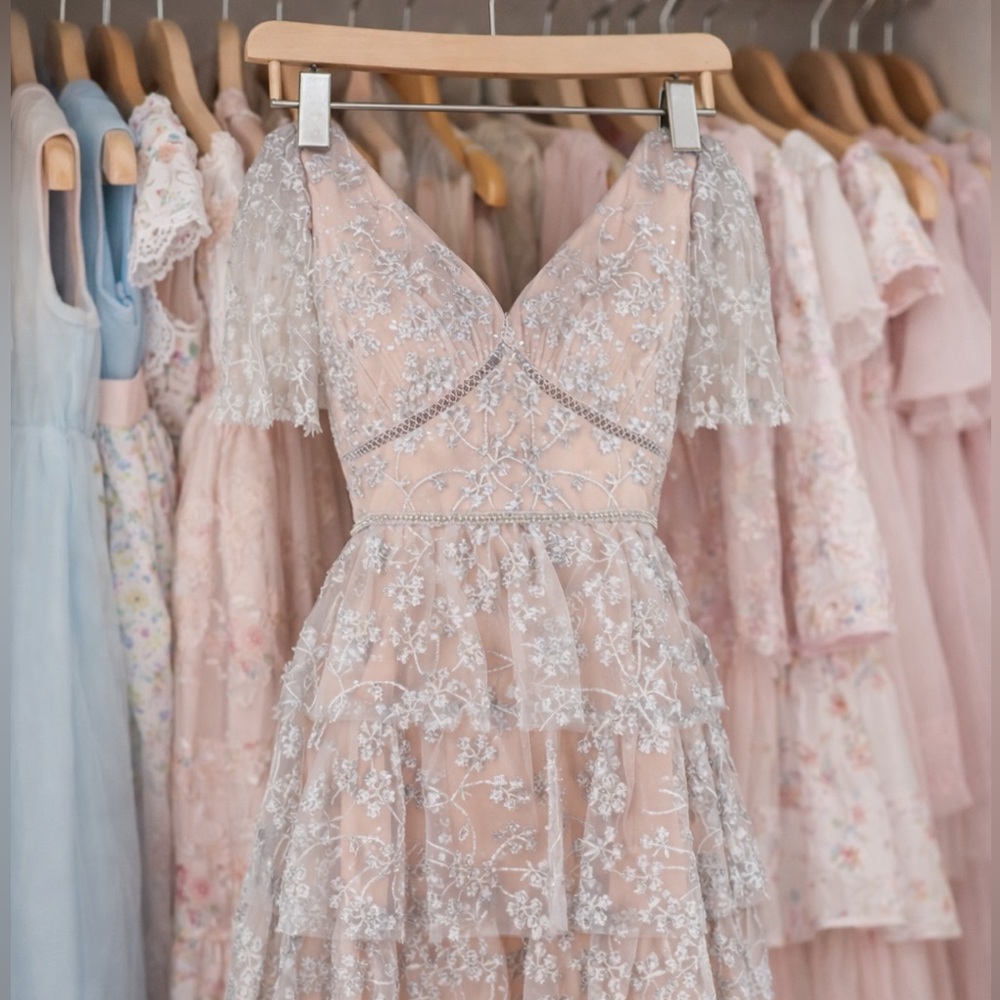 SELF-PORTRAIT Floral Embroidered Mini Dress